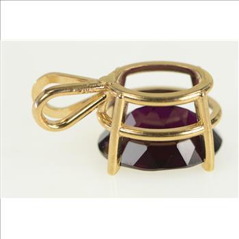 14K Oval Tourmaline Solitaire Statement Yellow Gold Pendant