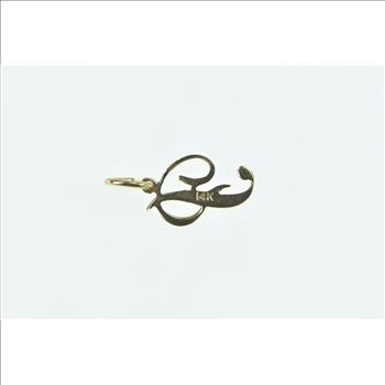 14K P Cursive Letter Monogram Initial Name Yellow Gold Charm/Pendant