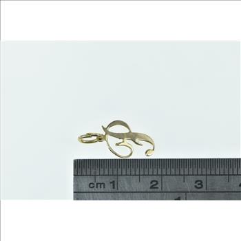 14K P Cursive Letter Monogram Initial Name Yellow Gold Charm/Pendant