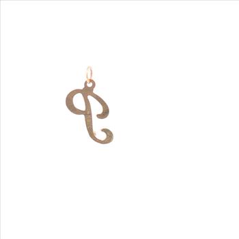 14K P Cursive Monogram Letter Initial Name Yellow Gold Charm/Pendant