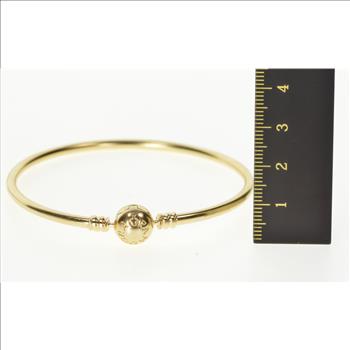 14K Pandora Signature Clasp Charm Bangle Yellow Gold Bracelet 8