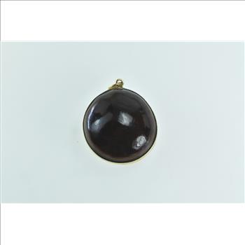 14K Passant Lion Vintage Ornate Wooden Ball Sphere Yellow Gold Pendant