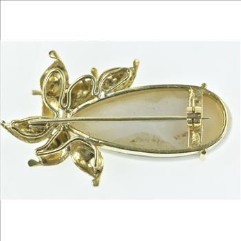 14K Pear Huge Natural Opal Leaf Cluster Statement Yellow Gold Pendant/Pin