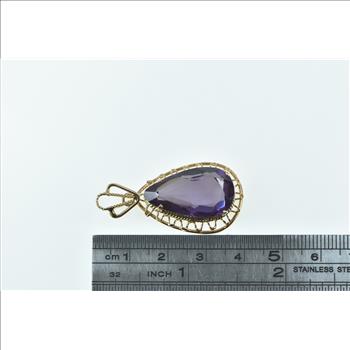 14K Pearl Amethyst Ornate Vintage Filigree Trim Yellow Gold Charm/Pendant
