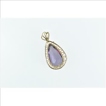 14K Pearl Amethyst Ornate Vintage Filigree Trim Yellow Gold Charm/Pendant