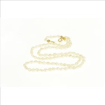 14K Pearl Beaded Vintage Classic Statement Yellow Gold Bracelet 16.75