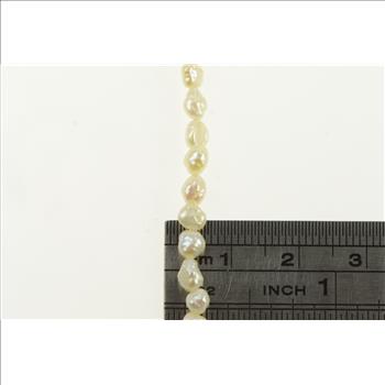 14K Pearl Beaded Vintage Classic Statement Yellow Gold Bracelet 16.75