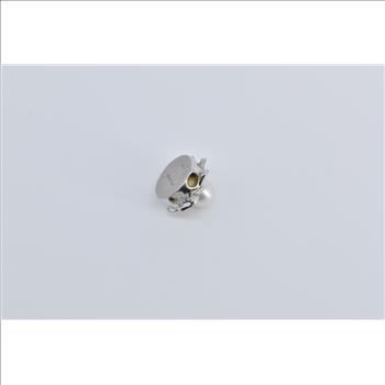 14K Pearl Flower Swirl Slide Bracelet White Gold Charm/Pendant