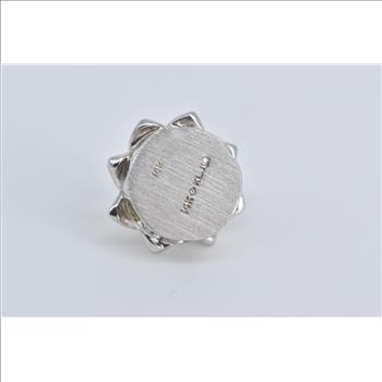 14K Pearl Flower Swirl Slide Bracelet White Gold Charm/Pendant