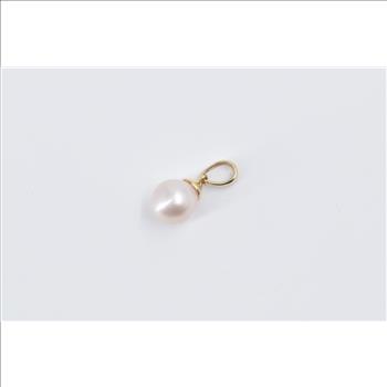14K Pearl Vintage Classic Simple Fashion Yellow Gold Pendant