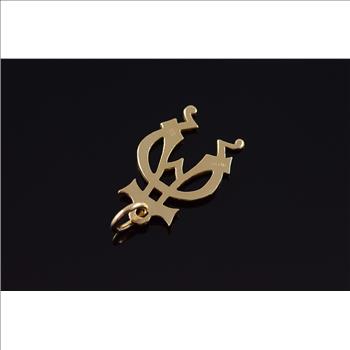 14K Pie Omega Greek Symbol Fraternity Yellow Gold Charm/Pendant