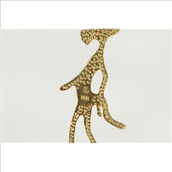 14K Pink Panther Diamond Cut Vintage Yellow Gold Charm/Pendant