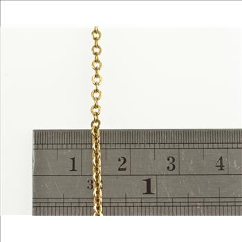 14K Pressed Cable Link Chain Yellow Gold Necklace 15
