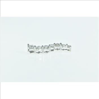 14K Princess Cut Diamond Journey Symbol Wave White Gold Pendant