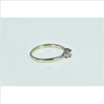 14K Princess Three Stone Vintage Engagement White Gold Ring, Size 6.25