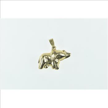 14K Puffy Baby Elephant Patience Symbol Yellow Gold Charm/Pendant