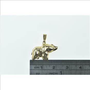 14K Puffy Baby Elephant Patience Symbol Yellow Gold Charm/Pendant