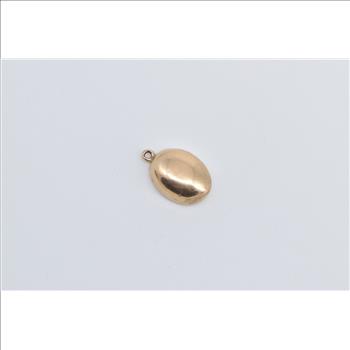 14K Puffy Coffee Bean Roast Java Coffee Energy Yellow Gold Charm/Pendant