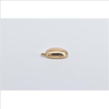 14K Puffy Coffee Bean Roast Java Coffee Energy Yellow Gold Charm/Pendant
