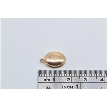 14K Puffy Coffee Bean Roast Java Coffee Energy Yellow Gold Charm/Pendant