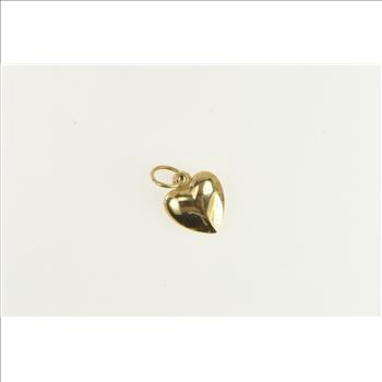 14K Puffy Forget Me Not Heart Love Symbol Yellow Gold Charm/Pendant