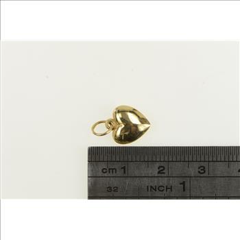 14K Puffy Forget Me Not Heart Love Symbol Yellow Gold Charm/Pendant