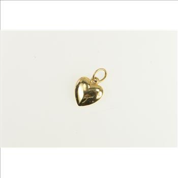 14K Puffy Forget Me Not Heart Love Symbol Yellow Gold Charm/Pendant