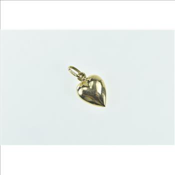 14K Puffy Heart Forget Me Not Love Symbol Yellow Gold Charm/Pendant