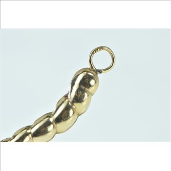 14K Puffy Italian Horn Spiritual Protection Symbol Yellow Gold Pendant