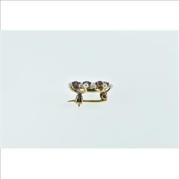 14K Purple Tourmaline Seed Pearl Round Vintage Yellow Gold Pin/Brooch