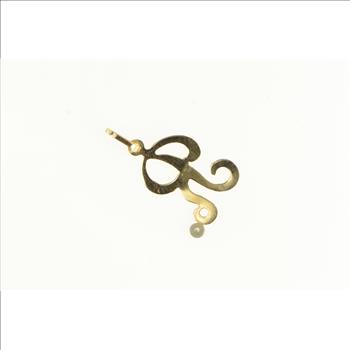 14K R Cursive Monogram Name Initial Letter Yellow Gold Charm/Pendant