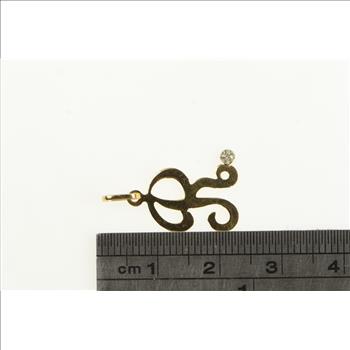 14K R Cursive Monogram Name Initial Letter Yellow Gold Charm/Pendant