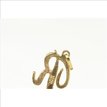 14K R Diamond Cut Cursive Monogram Name Yellow Gold Charm/Pendant