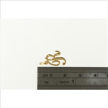14K R Diamond Cut Cursive Monogram Name Yellow Gold Charm/Pendant