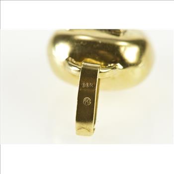 14K Red Enamel Swiss Cross 3D Cowbell Yellow Gold Pendant