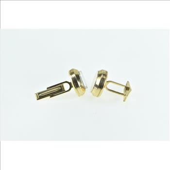 14K Retro Mechanical Watch Face Statement Yellow Gold Cuff Links