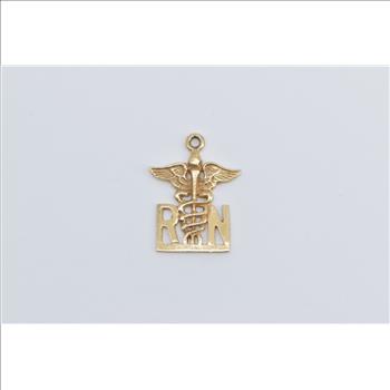RN Caduceus Charm Bead For Nurse Bracelets – Fits Pandora, Biagi, Chamilia & More, 5mm Hole - View #4