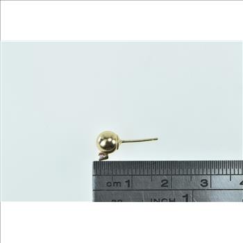 14K Round Ball Amethyst Accent Single Stud Yellow Gold Earring