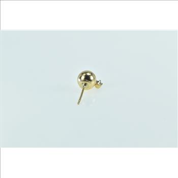 14K Round Ball Amethyst Accent Single Stud Yellow Gold Earring