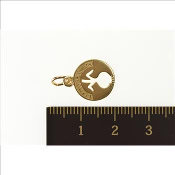 14K Round Bermuda Onion Cut Out Souvenir Yellow Gold Charm/Pendant