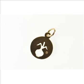 14K Round Bermuda Onion Cut Out Souvenir Yellow Gold Charm/Pendant