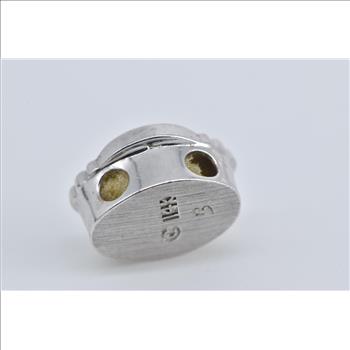 14K Round Peridot Ornate Slide Bracelet White Gold Charm/Pendant