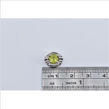 14K Round Peridot Ornate Slide Bracelet White Gold Charm/Pendant