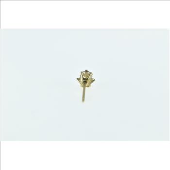 14K Round Pink Topaz Vintage Single Solitaire Stud Yellow Gold Earring