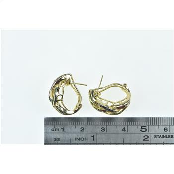 14K Ruby Emerald Sapphire Braid Woven French Clip Yellow Gold Earrings