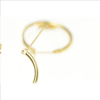 14K Ruby Inset Classic Statement 19.1mm Hoop Yellow Gold Earrings