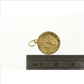 14K Saint Christopher Protection Symbol Yellow Gold Charm/Pendant