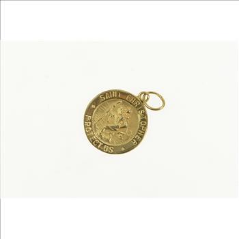 14K Saint Christopher Protection Symbol Yellow Gold Charm/Pendant