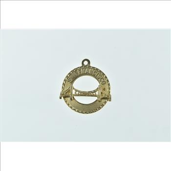 14K San Francisco Golden Gate Bridge Yellow Gold Charm/Pendant