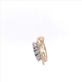 14K Sapphire Diamond Swirl Loop Letter C G Yellow Gold Pendant